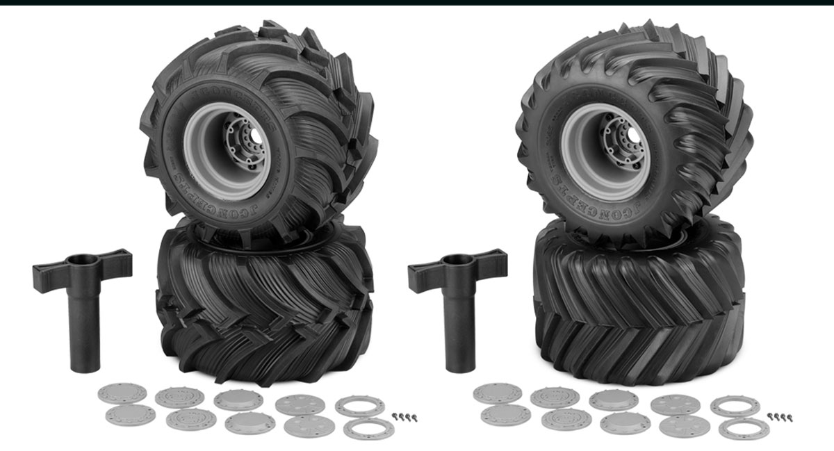 JConcepts Pre-Mounted Monster Truck Tires - Renegades, Fling Kings