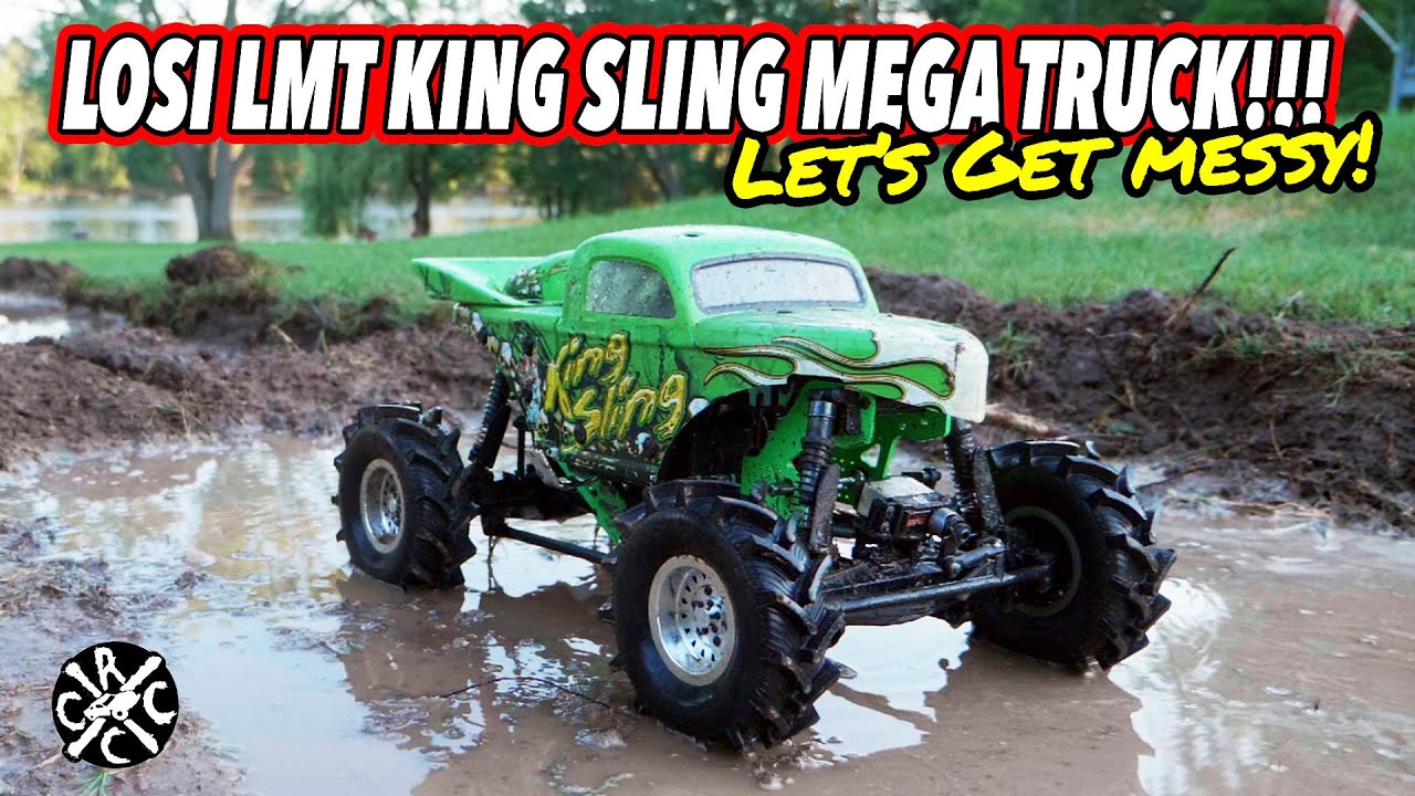 Losi LMT King Sling Mega Truck!!! Lets Get Messy! Unboxing & First Run